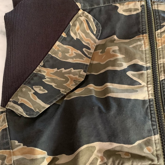 G Raw camo bomber with knit details deep front pockets cotton size M - Picture 6 of 14